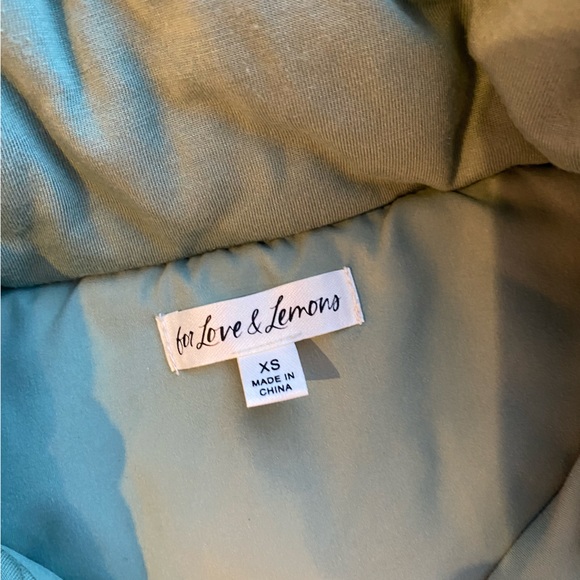 FOR LOVE AND LEMONS Mini Puffer Vest - Sage - XS - Picture 4 of 4